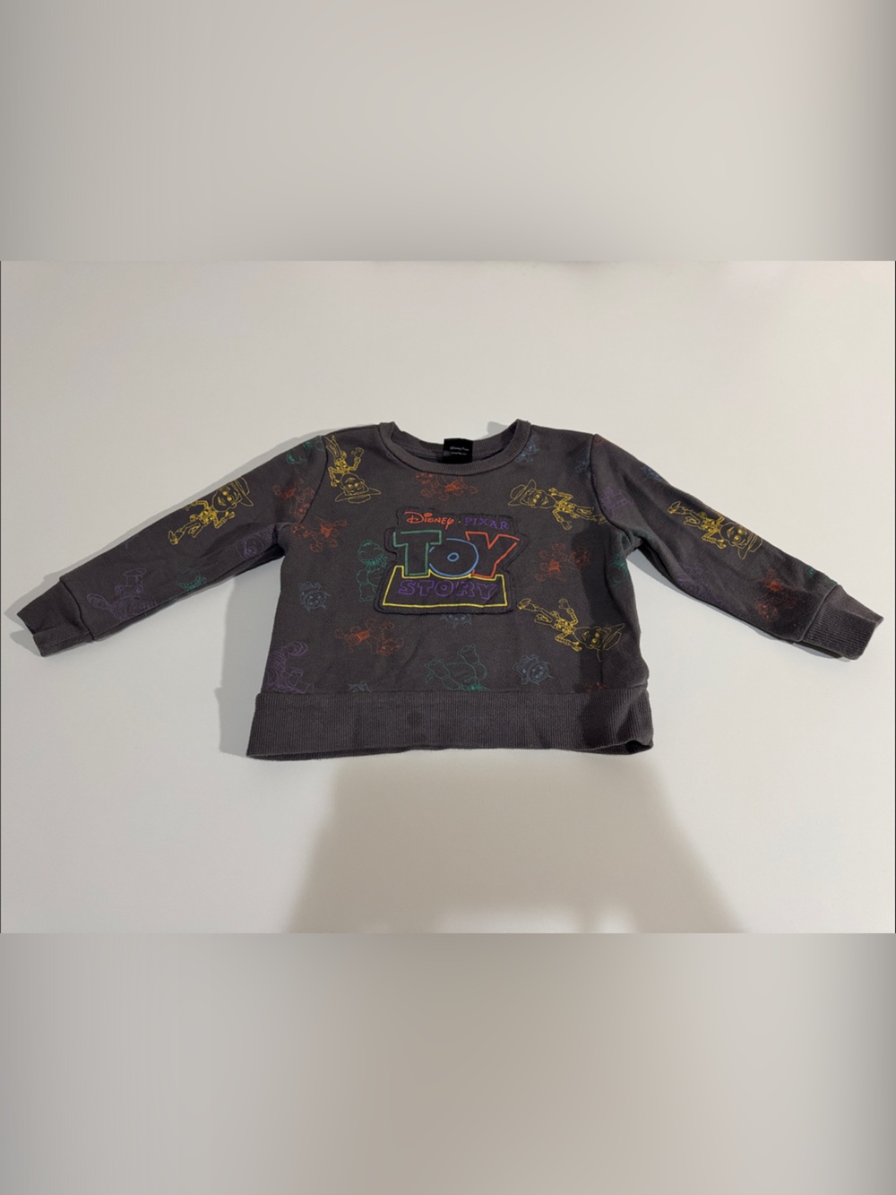 Disney Black Kids Sweatshirt with Multicolor Toy Story Graphics